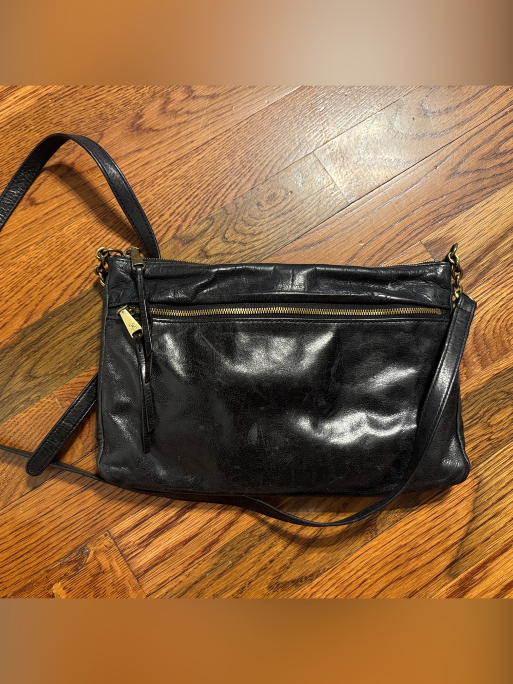 Hobo crossbody shoulder bag, black